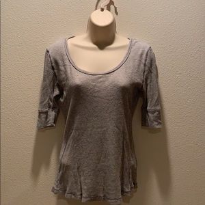 Lilu Gray Long John Style 3/4 Length Top